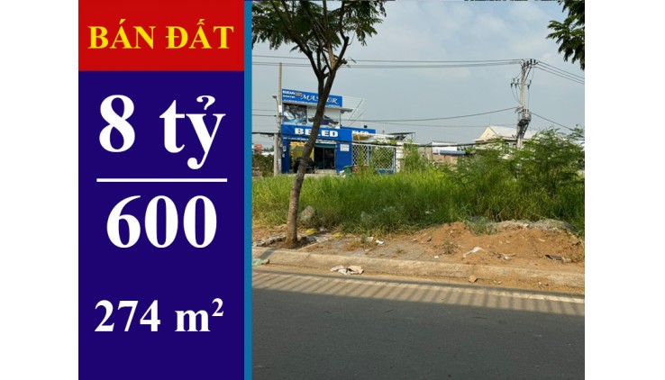 BÁN ĐẤT NHÀ BÈ, XÃ PHƯỚC LỘC, ĐƯỜNG ĐÀO SƯ TÍCH. DT: 274 M2. GIÁ 8 TỶ 600